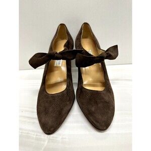 Calvin Klein women size 6.5 M Vintage brown suede pumps shoes with bow